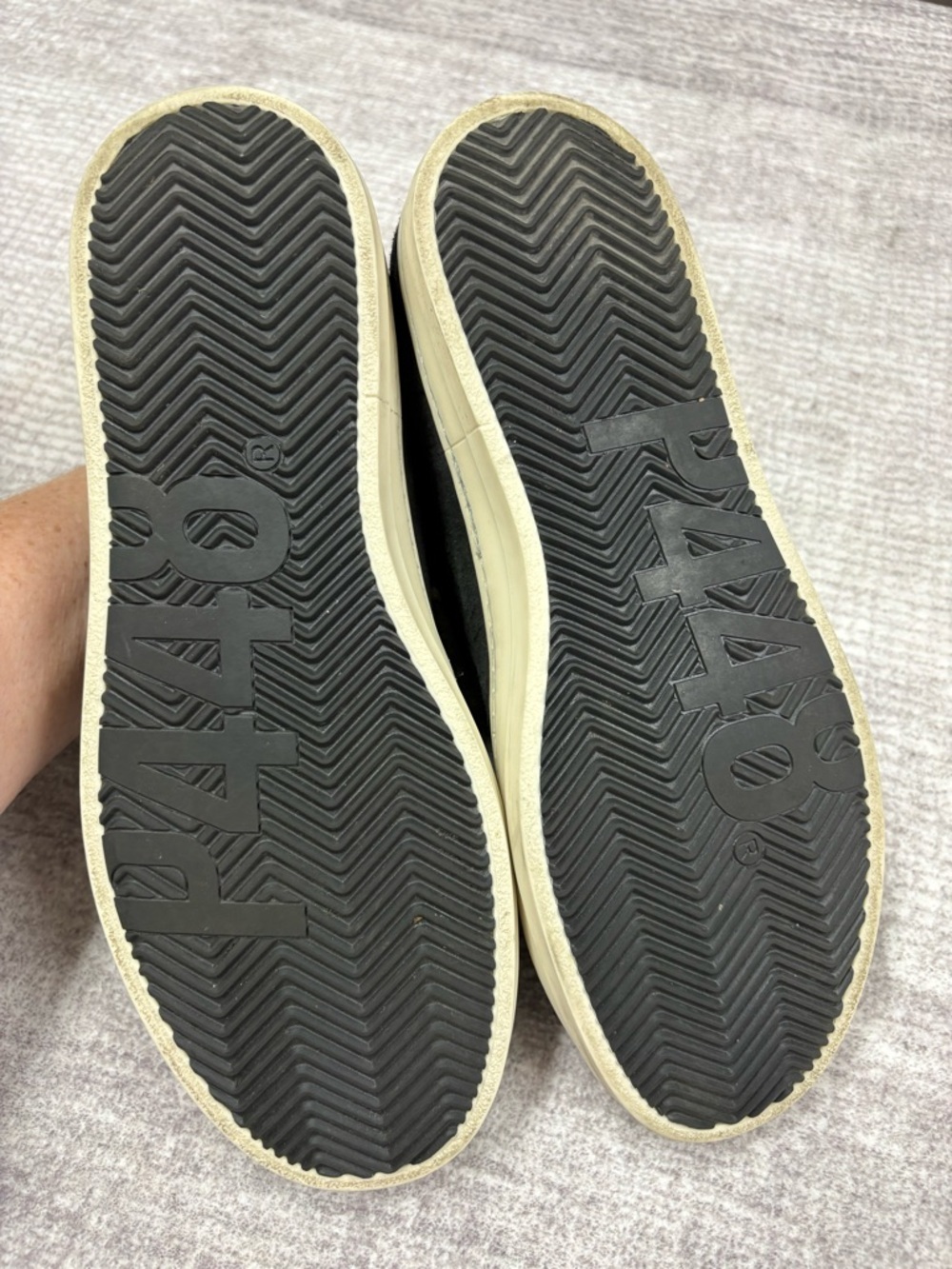 P448 John Zebra Black Suede Metallic Silver Lace Up Low Top Sneaker Sz 10 EU 41 - Picture 8 of 8